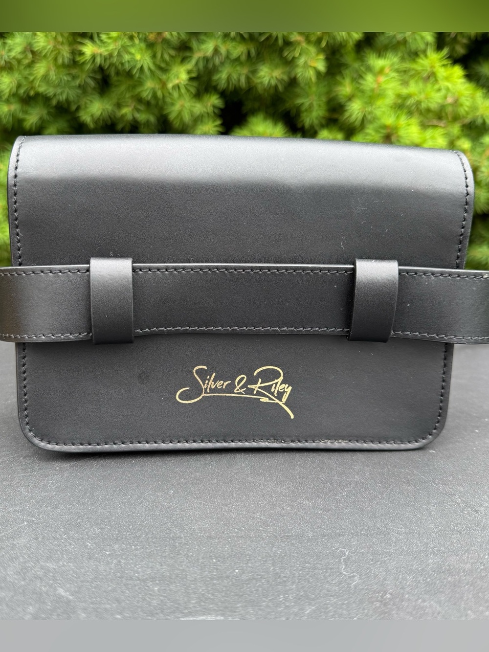 Silver & Riley Black Italian Leather Parisian Belt Bag